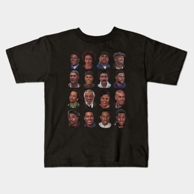 Black Comedians Kids T-Shirt by Art Simpson